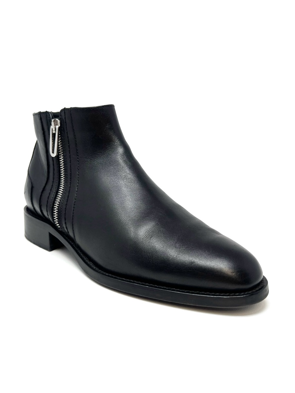Aquatalia Nadie Black Leather Ankle Boots Women’s Size 9 Waterproof Zip Booties